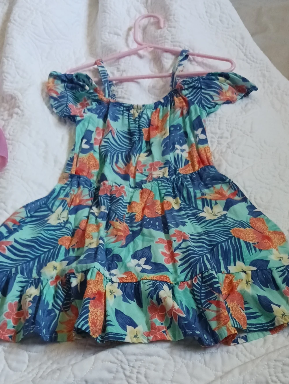 The Children's Place Tropical Floral Sundress - Blue & Orange